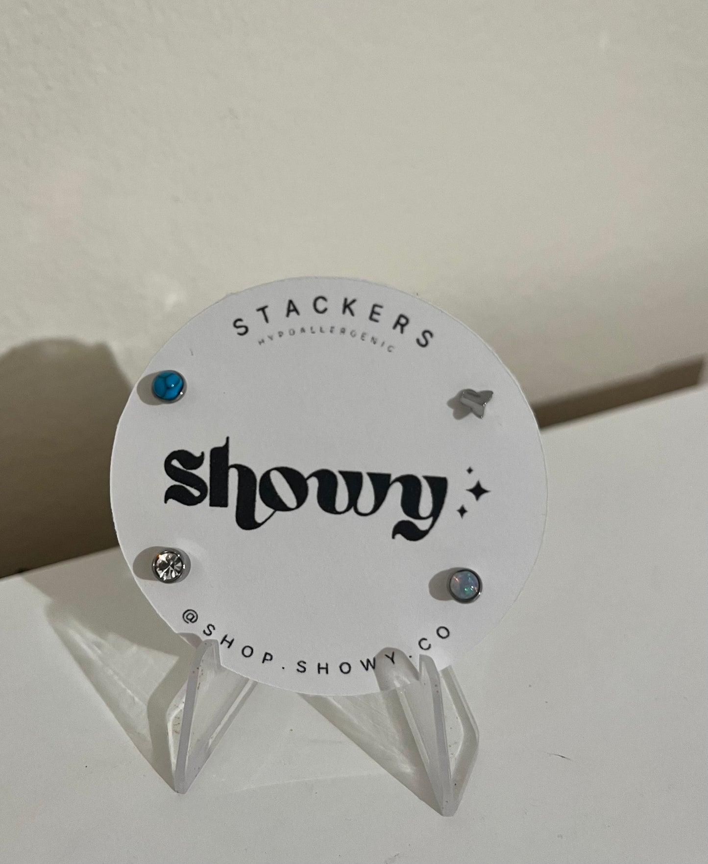 Mixed Stack stud earrings