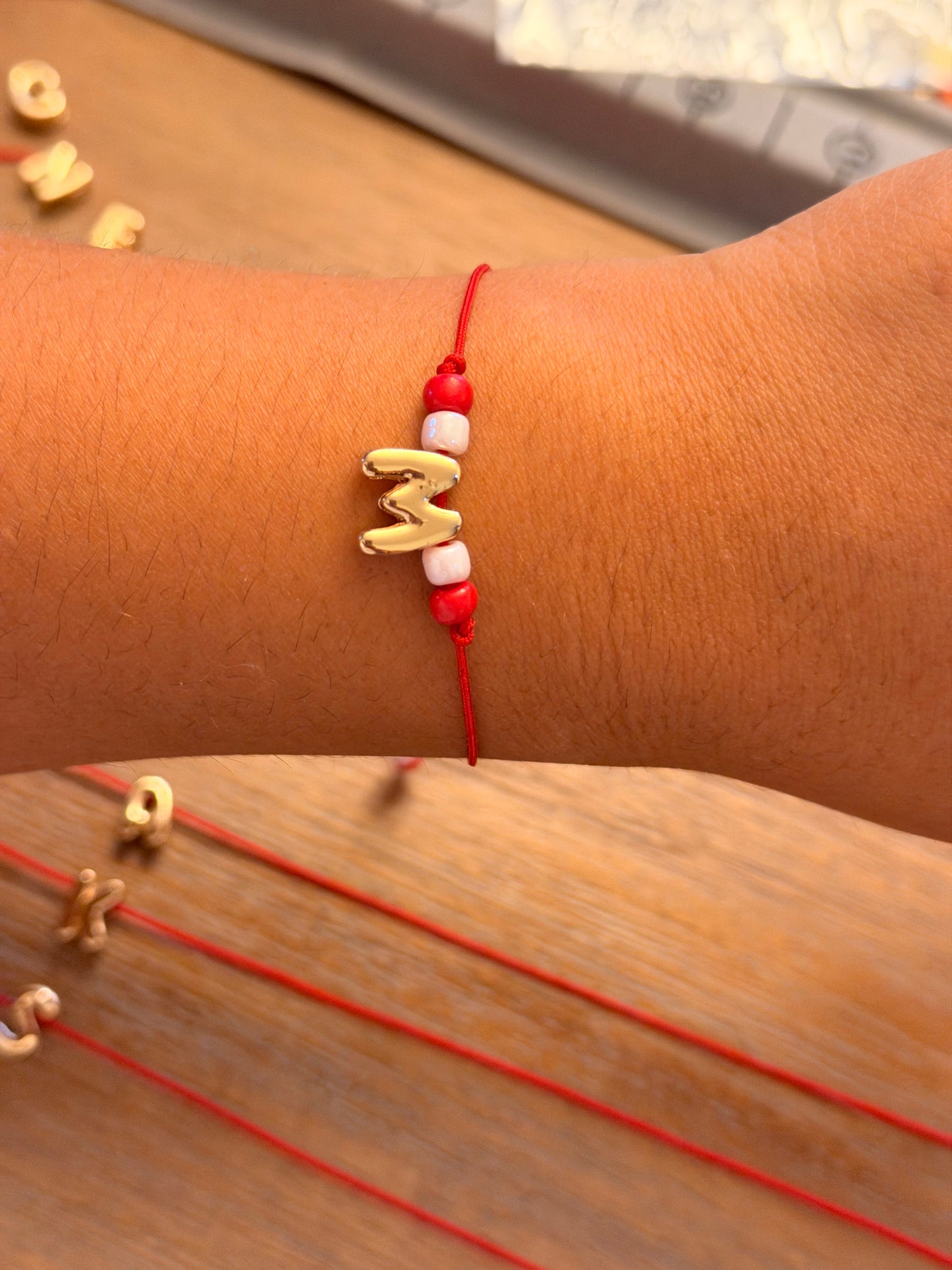 Bubble Initial Adjustable Bracelet