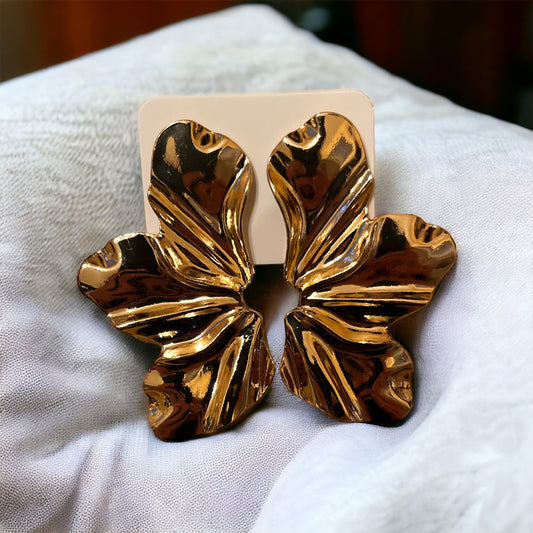Half flower earrings