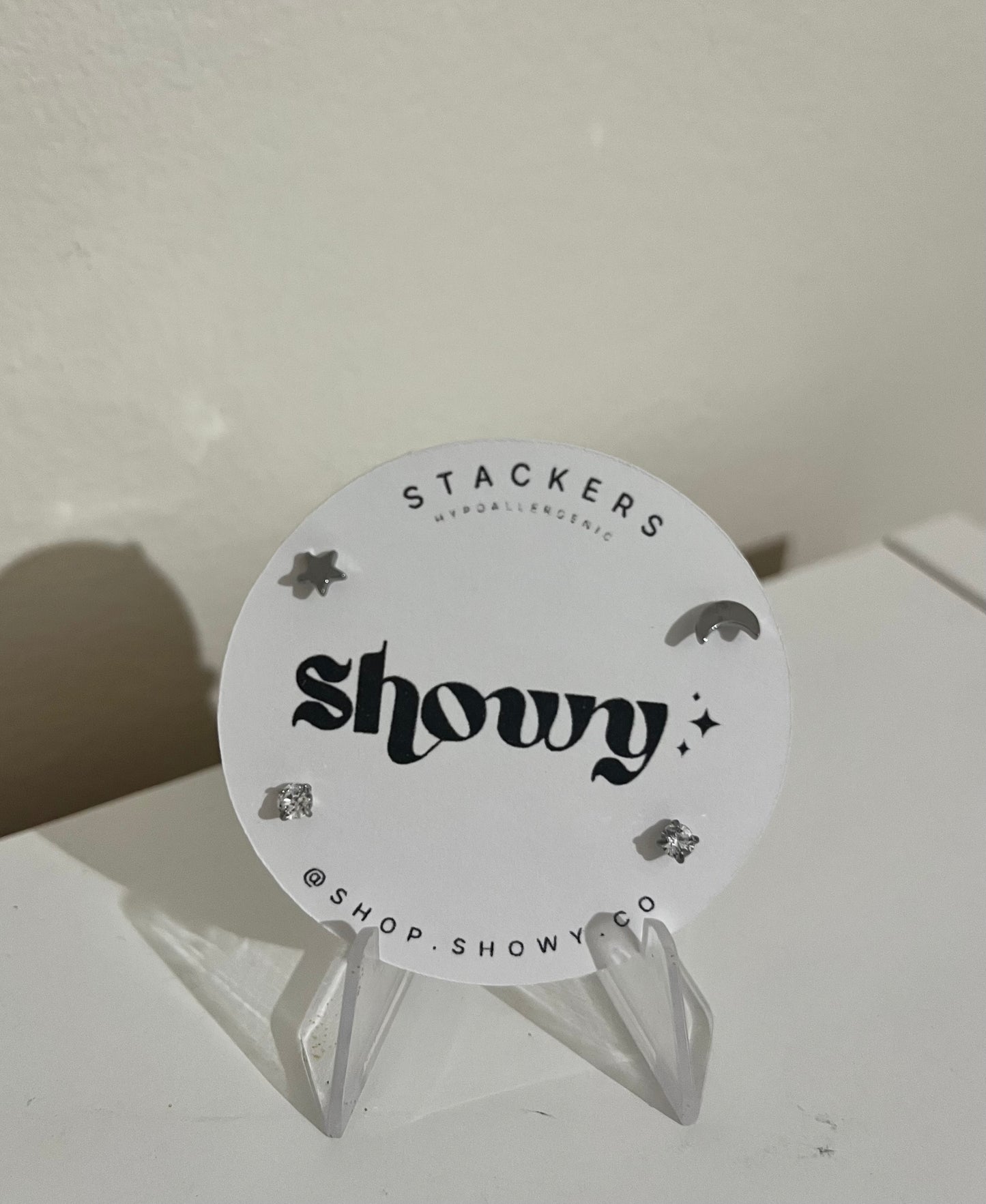 Mixed Stack stud earrings