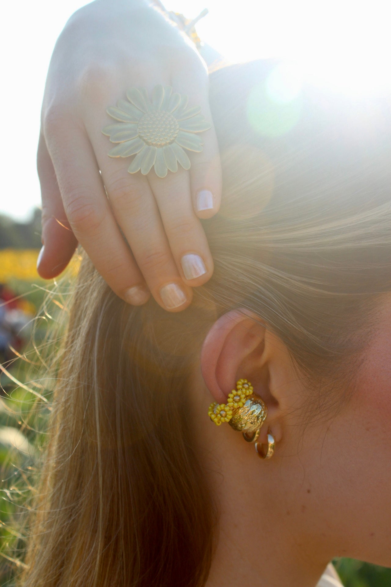 Floral Beaded Earcuffs