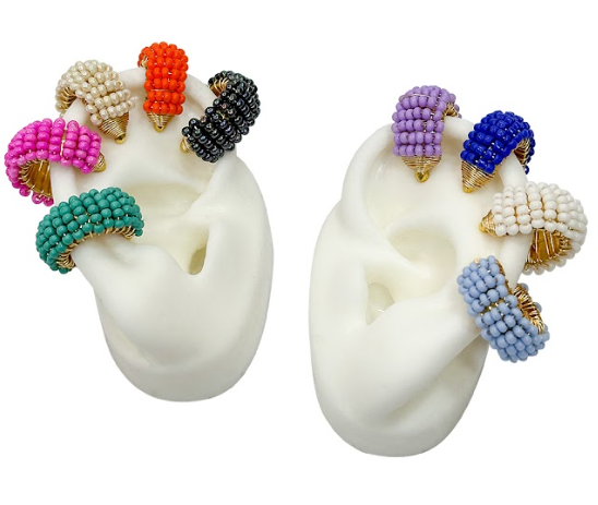 Chunky Beaded Ear Cuffs