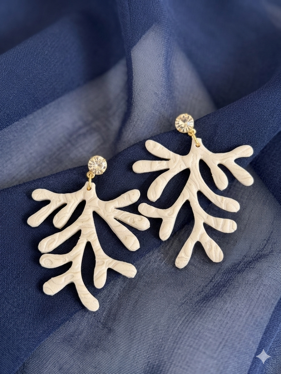 Coral Reef Rhinestone Earrings