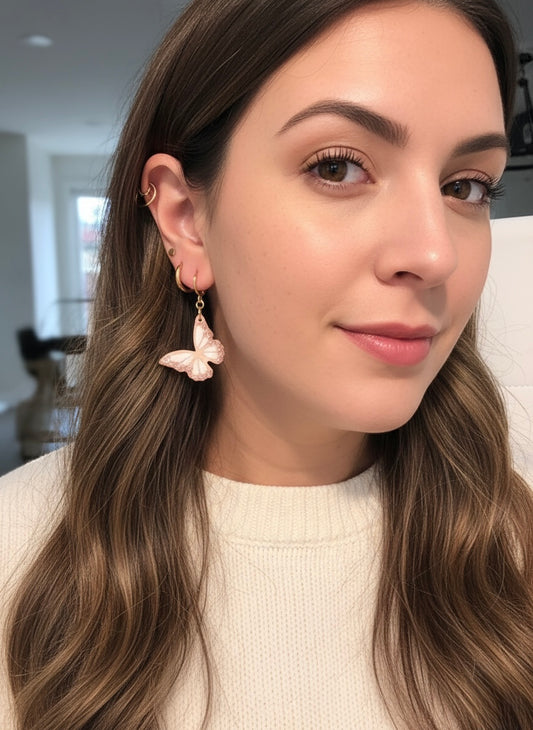 Pink Butterfly earrings