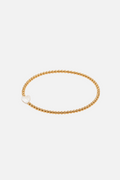 18k Gold Filled Beaded Bracelets with Mother of Pearl Charm - Heart Charm - Showy