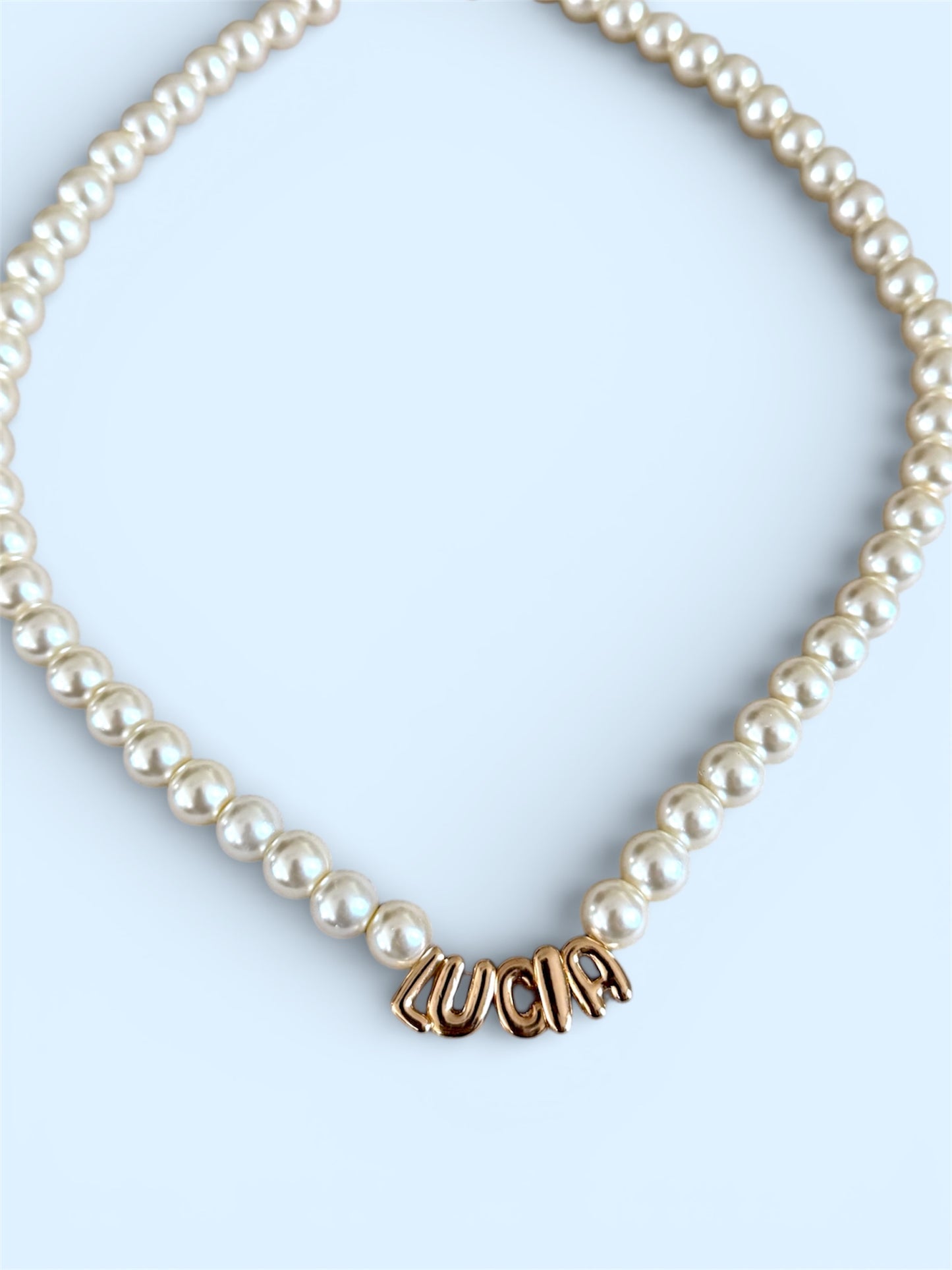 Bubble Name Pearl Necklace