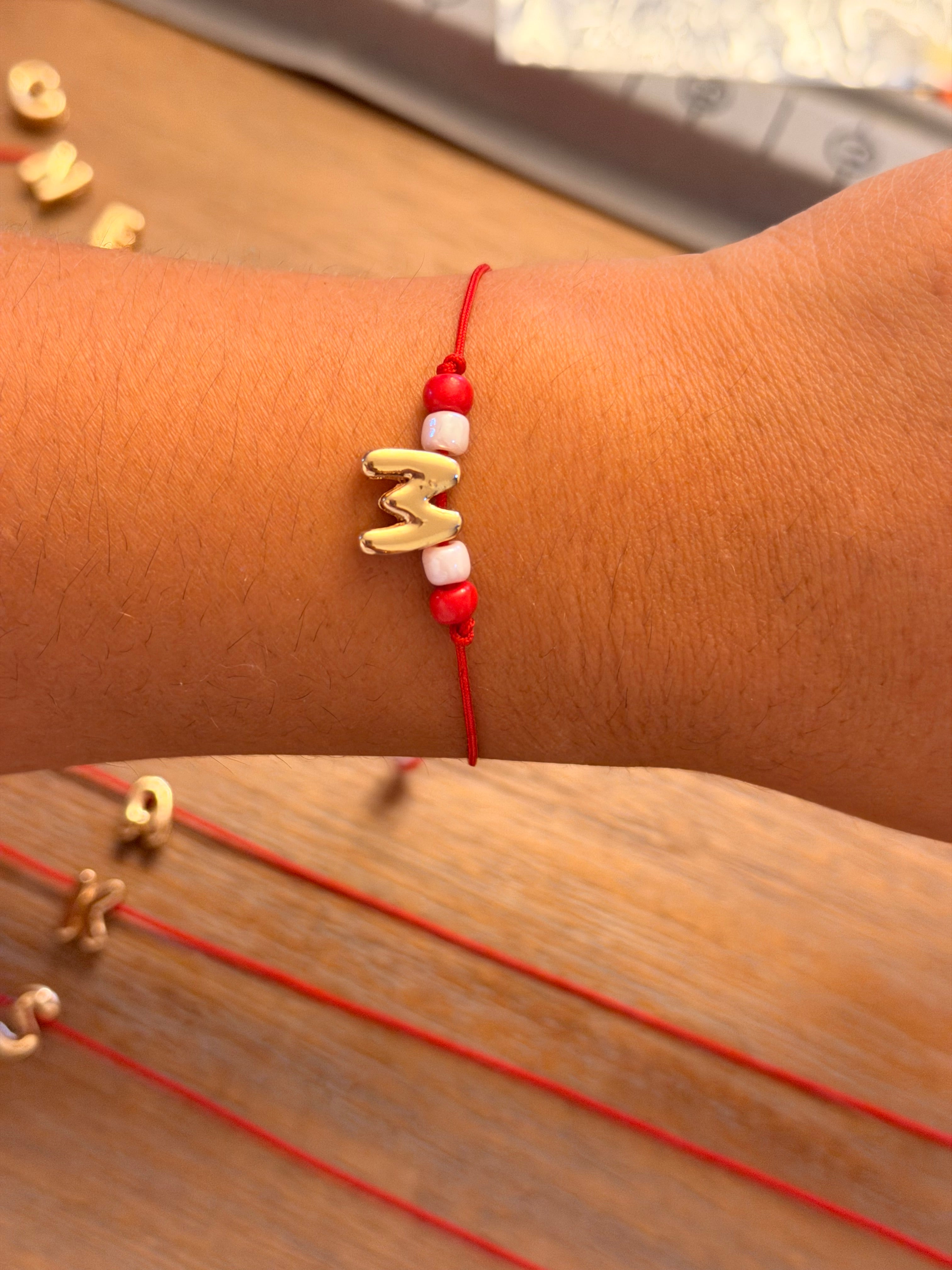 Bubble Initial Adjustable Bracelet