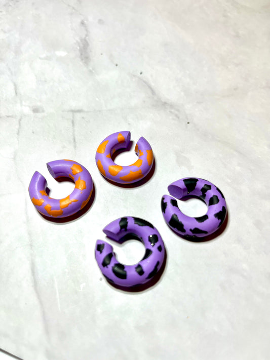 Purple print earcuffs