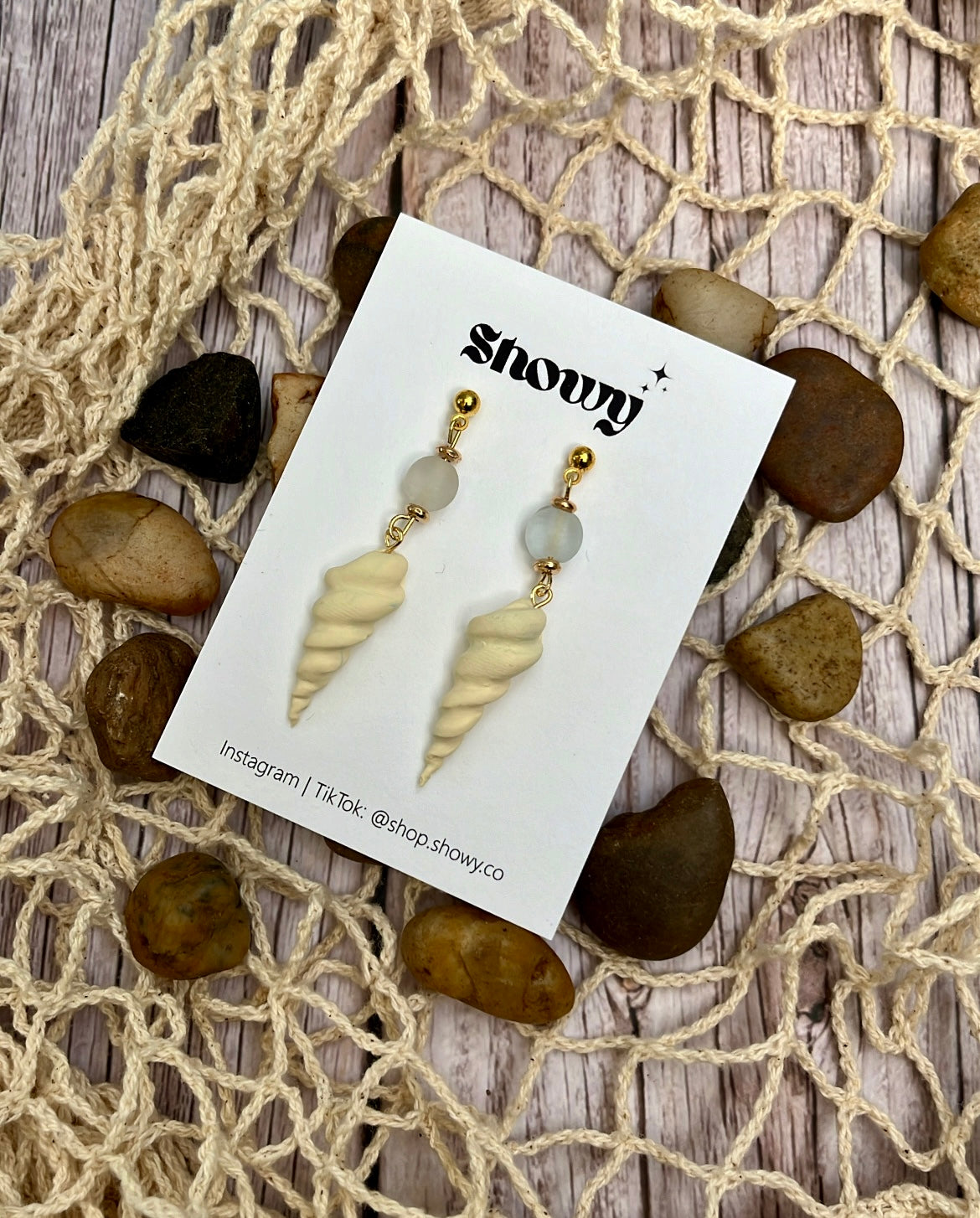 Turret shell earrings