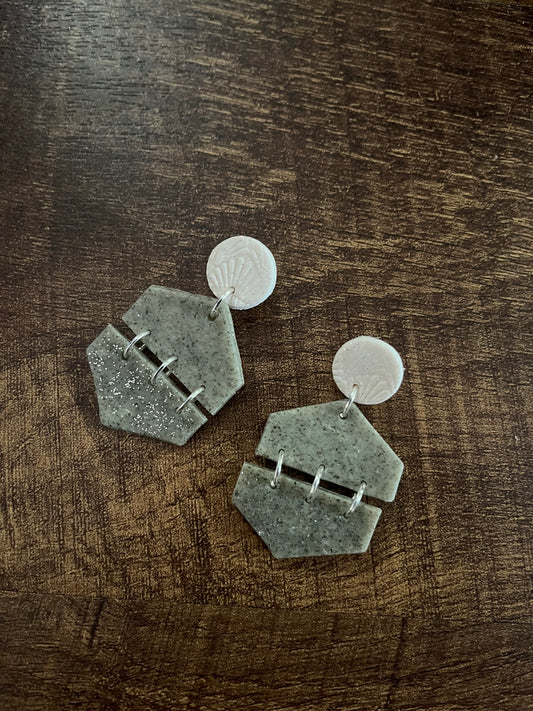 Granite silver earrings