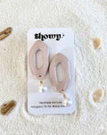Sculpted abstract wave stud earrings, elegant fluid design ocean inspired summer jewelry