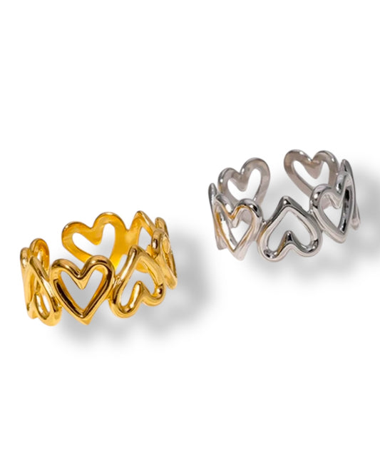 Hearts adjustable Ring