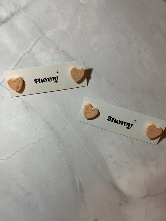 heart stud earrings