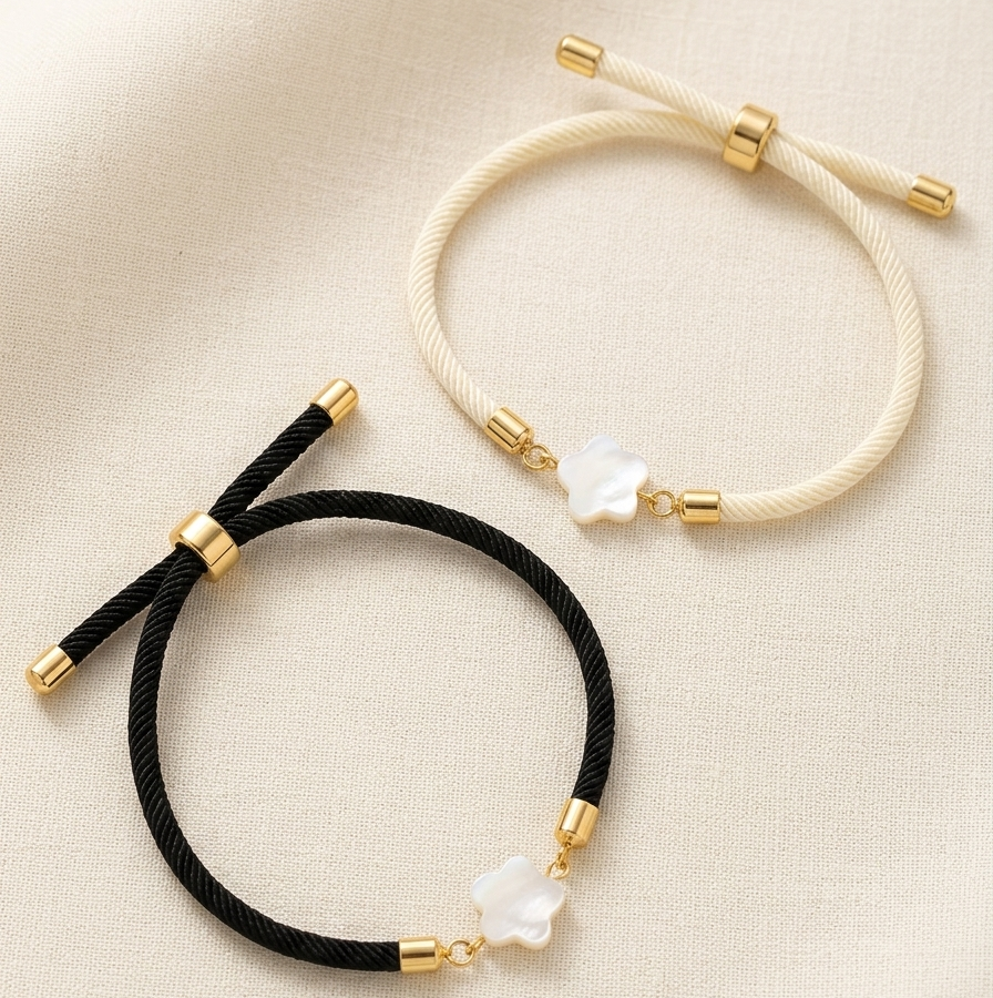 Flower Pearl Cord Bracelets