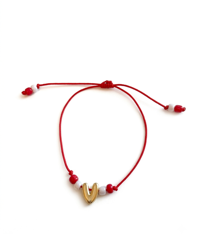 Bubble Initial Adjustable Bracelet