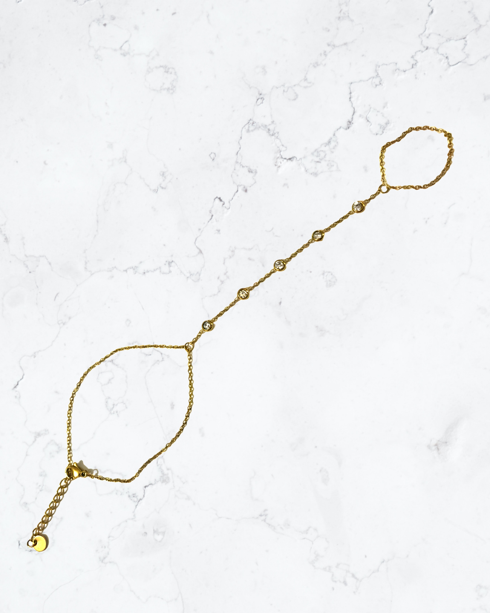 handchain ring bracelet with rhinestones 