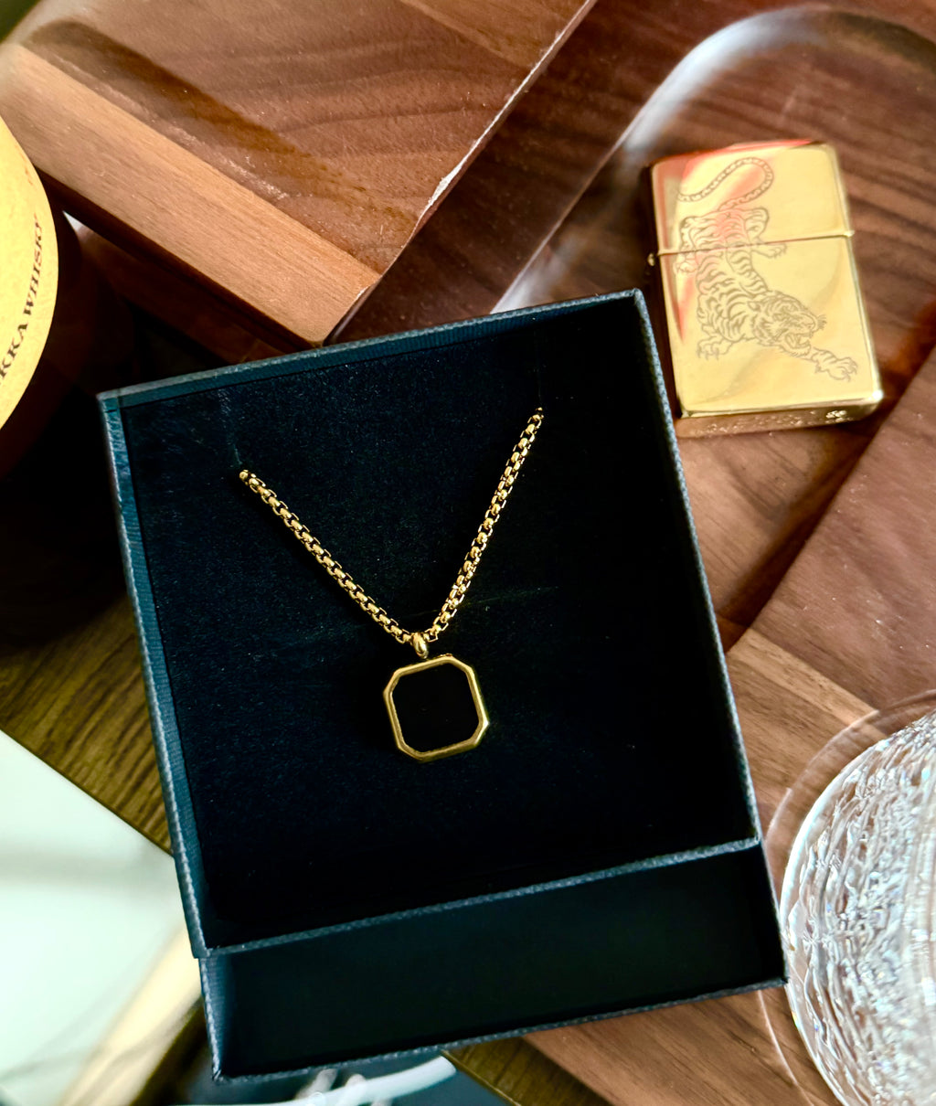 Men's Minimalist Square Pendant Necklace