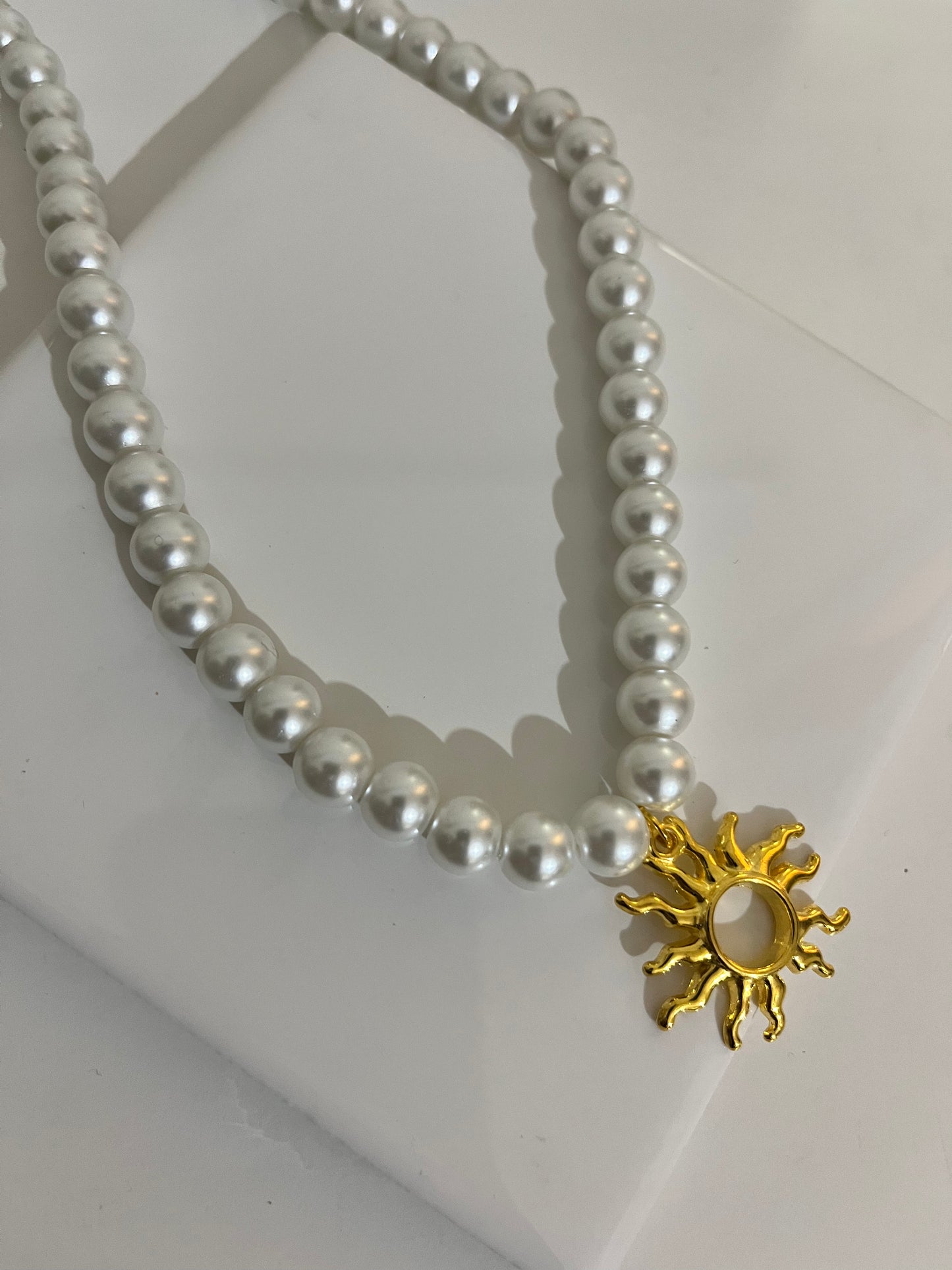 Sun and Pearl Necklace