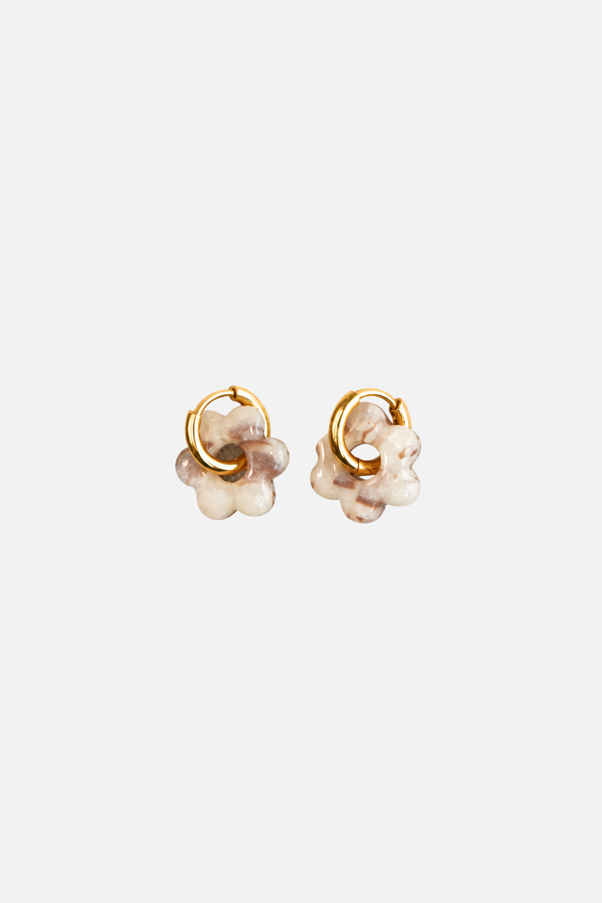 Marbled Floral Hoops - Gold - Showy