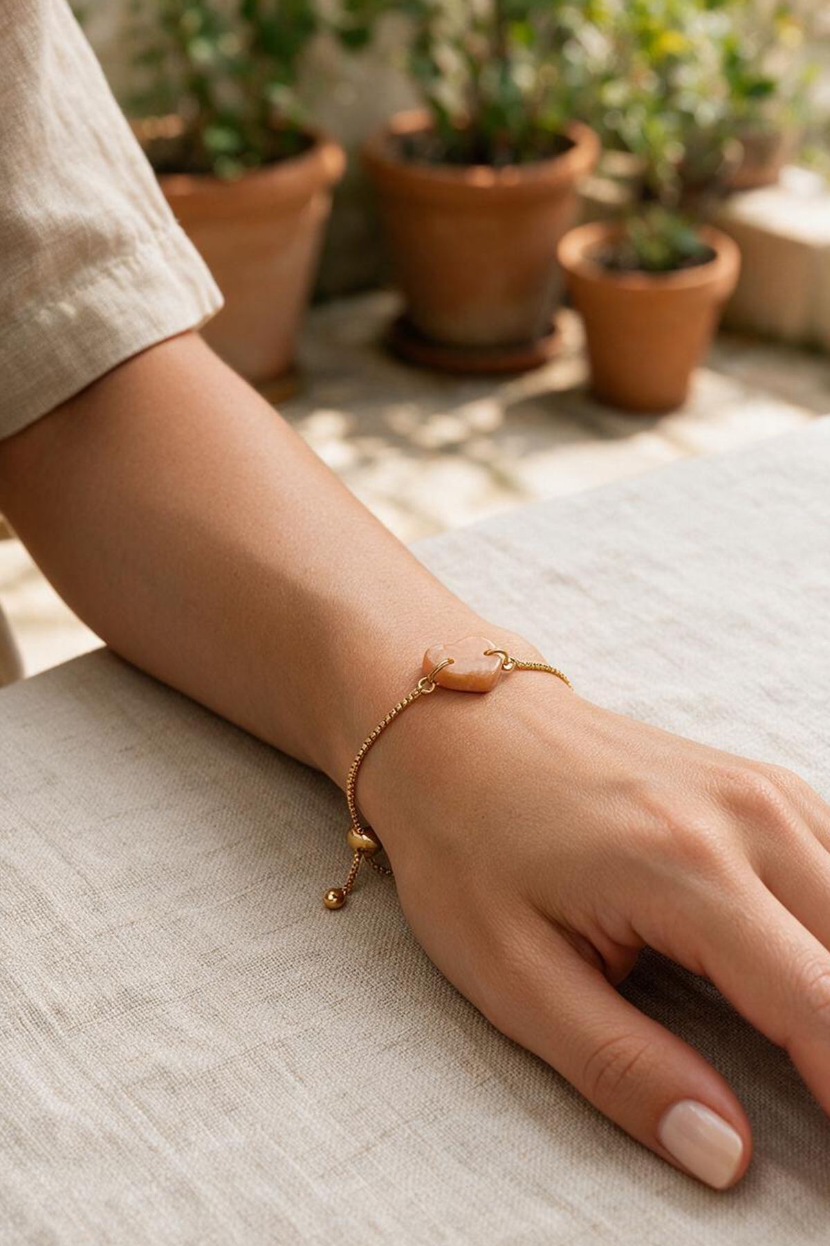Marbled Heart Adjustable Bracelet