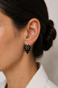 Maxi Leaves Earrings - Black - Showy