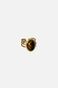 Oval Stone Ring - Brown - Showy