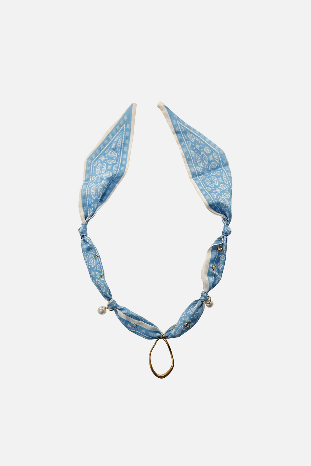 Scarf Necklaces Light Blue - Showy