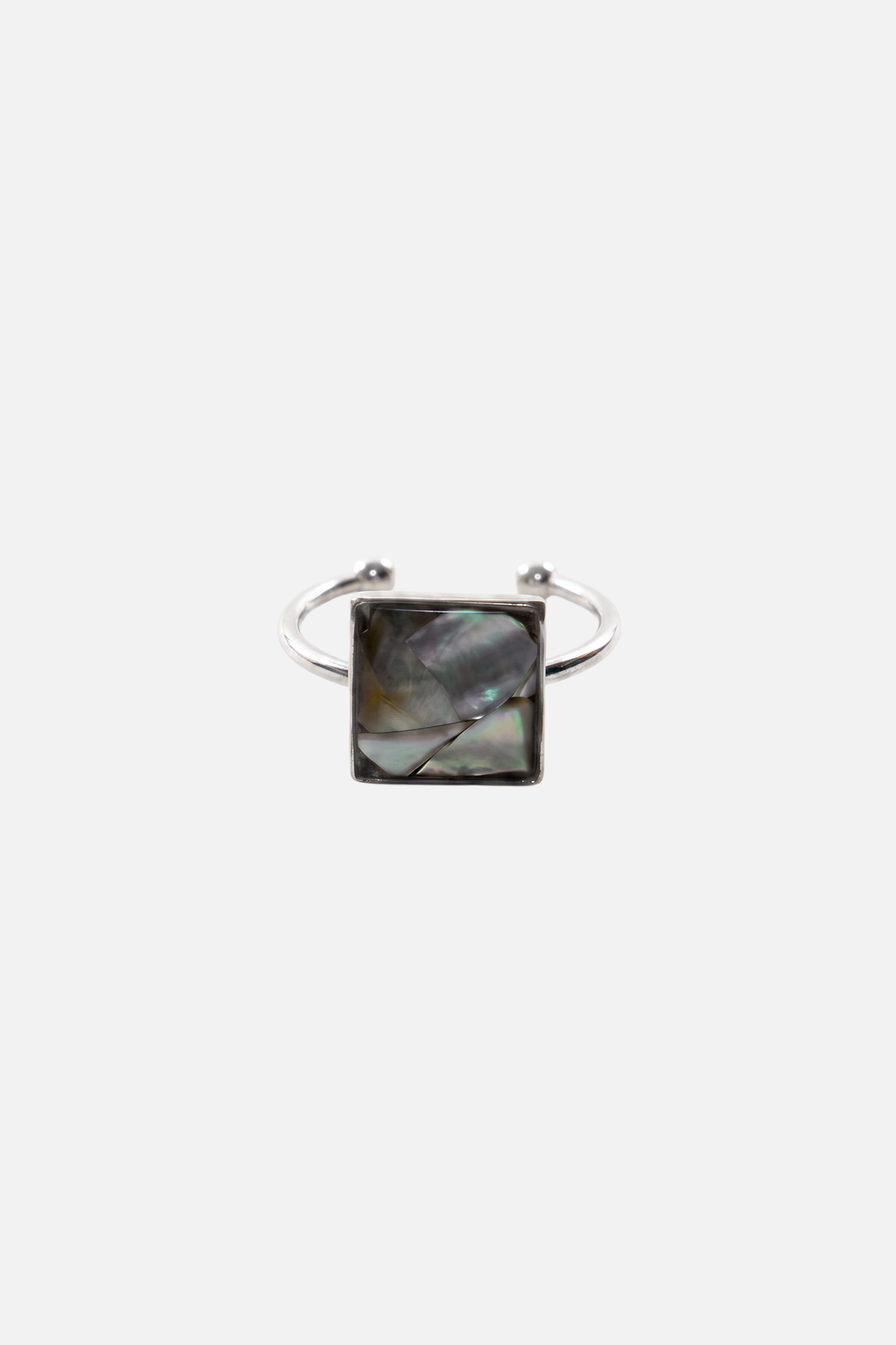 Seashell Mosaic Rings - Silver Square - Showy