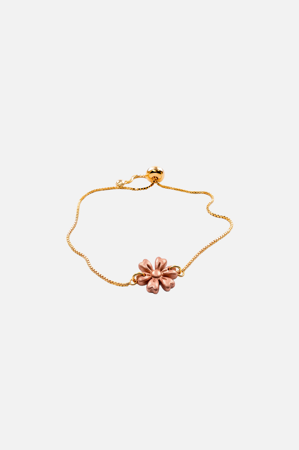 Sparkly Flower Adjustable Bracelet - SatinCopper - Showy