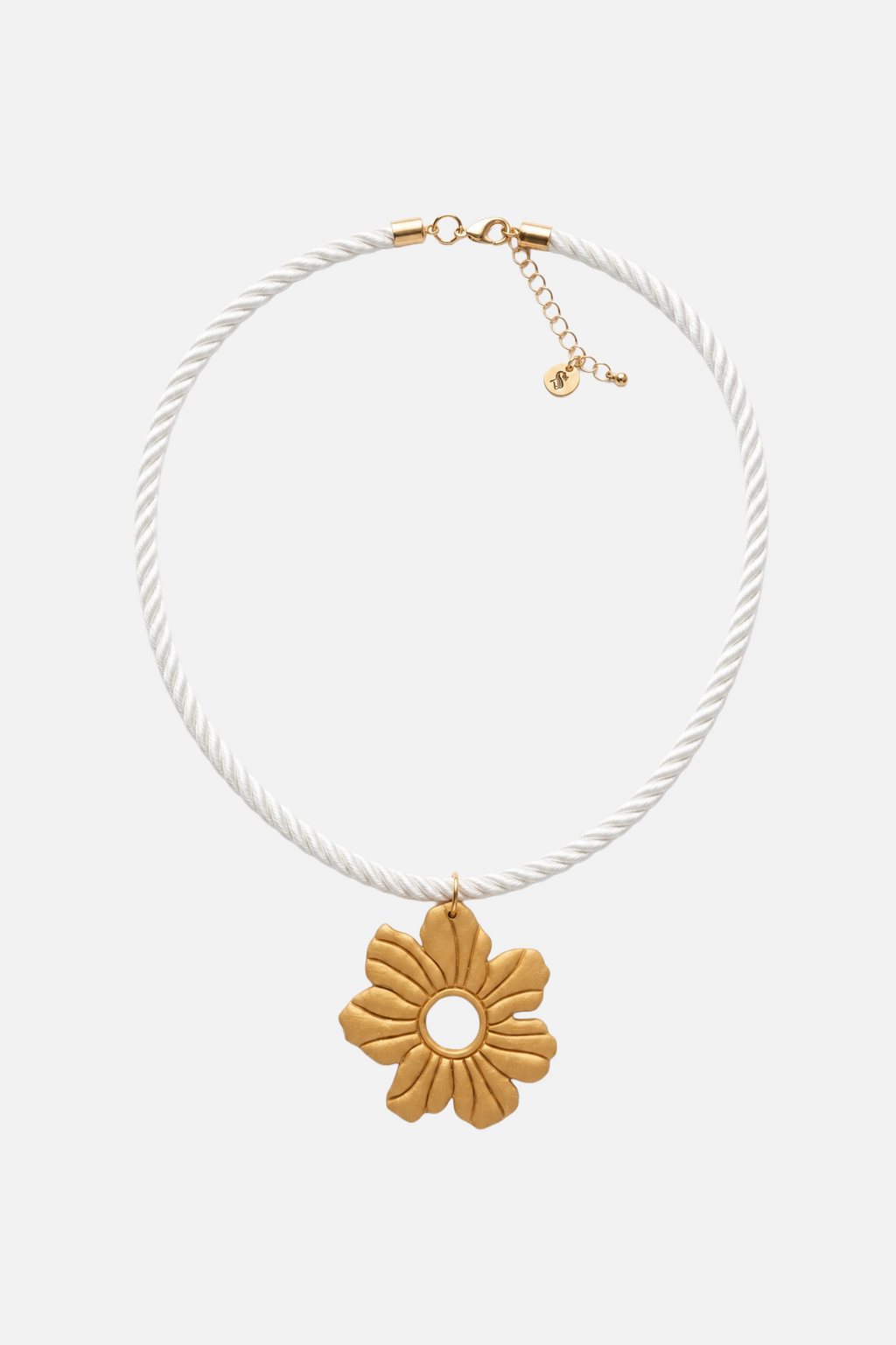 Statement Flower Cord Necklace-Showy