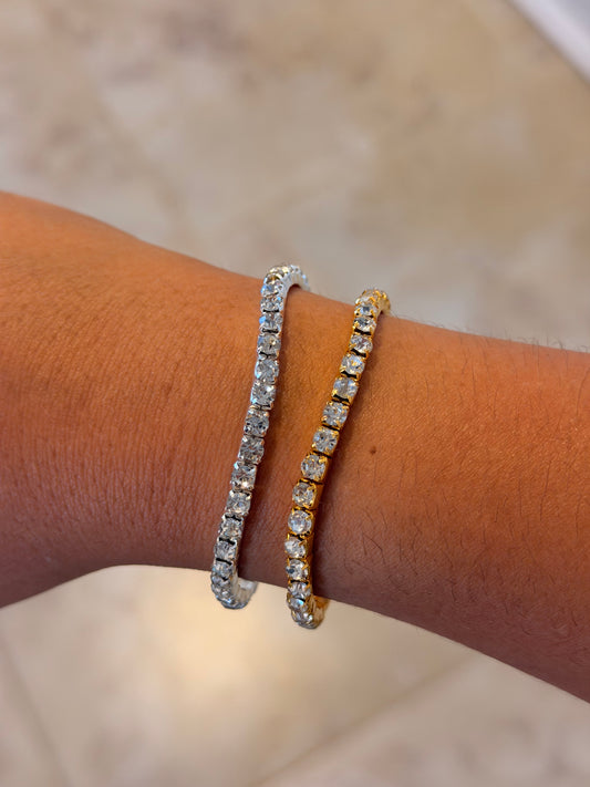 Tennis bracelet gold and silver