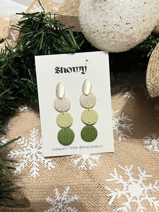 Silver knitted earrings