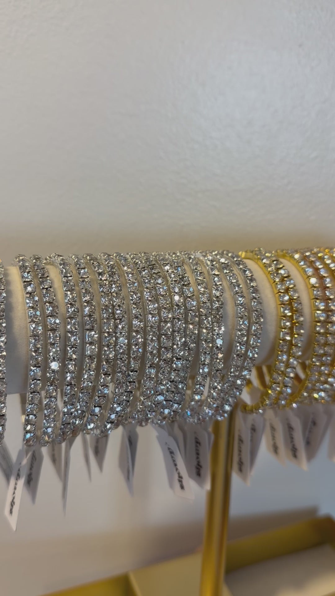 Sparkling cubic zirconia faux tennis bracelet for layering with casual summer outfits.